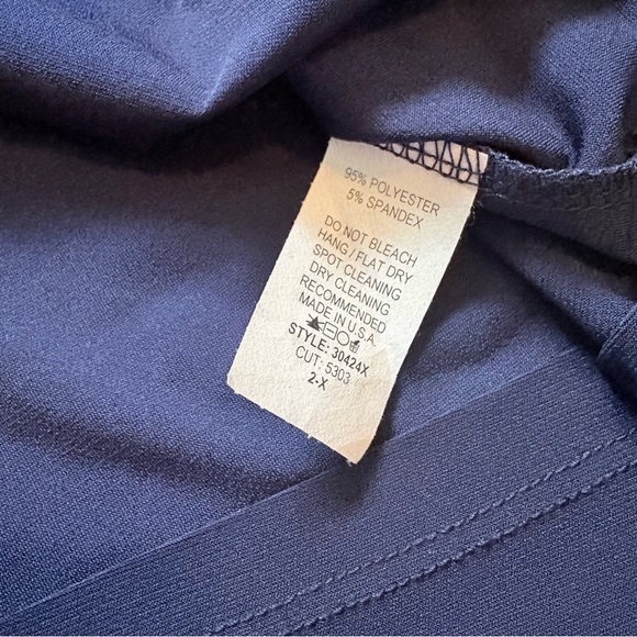 Nic & Dom Navy Blue Short Sleeve Pull On Ruffle Flutter Sleeve Dress Size 2X - Picture 7 of 9